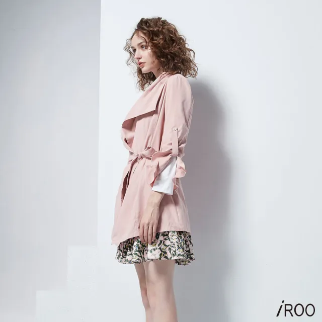 【iROO】不規則翻領女人時尚長袖外套