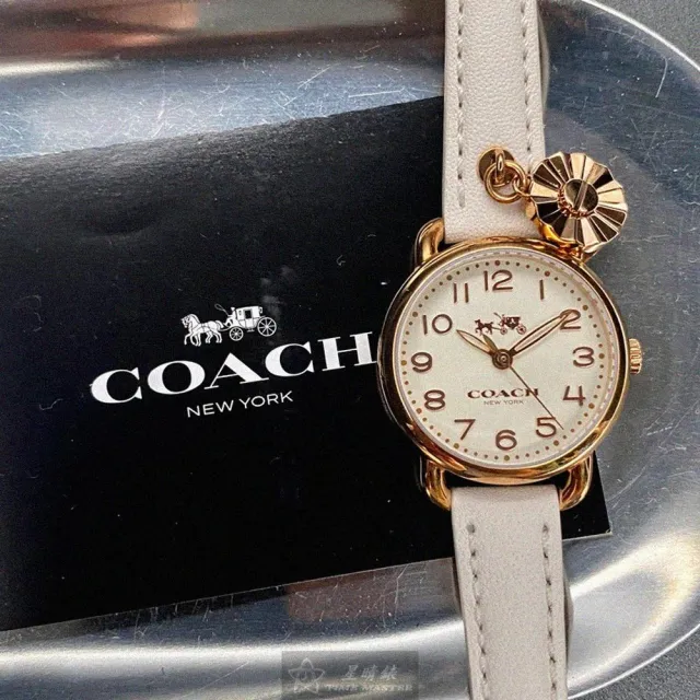 【COACH】COACH蔻馳女錶型號CH00153(白色錶面玫瑰金錶殼白真皮皮革錶帶款)