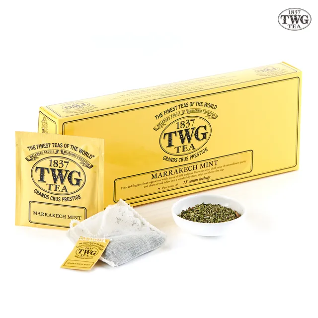 【TWG Tea】手工純棉茶包 馬拉喀什薄荷茶 15包/盒(Marrakech Mint; 薄荷茶)(其他規格)