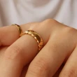 【CReAM】Juliet歐美冷淡風簡約扭結條紋設計金色女戒指(新年 過年 送禮 禮物)