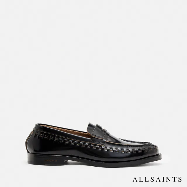 【ALLSAINTS】SAMMY 英倫牛皮編織LOGO樂福鞋 MZ611Y