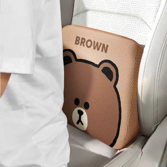 【LINE FRIENDS】熊大兔兔蜂窩凝膠汽車腰靠(汽車靠墊 車用腰靠)
