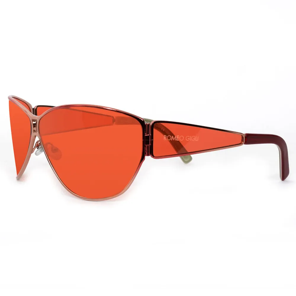 【Romeo Gigli】義大利質感透明造型框款太陽眼鏡(紅-RG517-04)