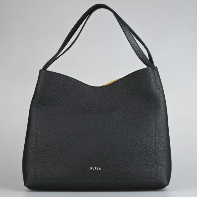 【FURLA 芙拉】PRIMULA經典拱門標誌全皮肩背包(黑)