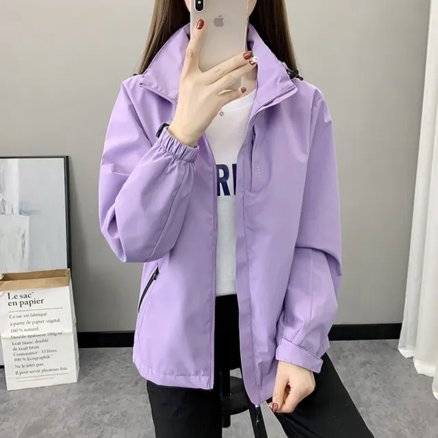 【JP服飾】現貨 女素面防風外套 秋季外套 騎車外套 禦寒 風衣 夾克(抗風/防潑水/口袋拉鍊 6266)