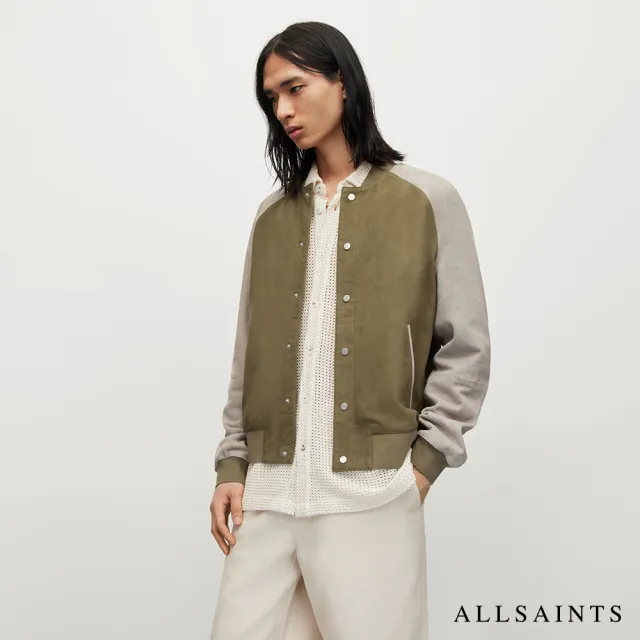 【ALLSAINTS】MIST 羊皮復古麂皮拼接飛行員外套 ML057Y 雙11(常規版型)