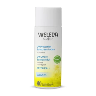 【WELEDA 薇蕾德】雪絨花輕透物理性防曬乳SPF38 PA ++ 50ml(全家人適用的防曬乳     日本限定台灣獨家代理)