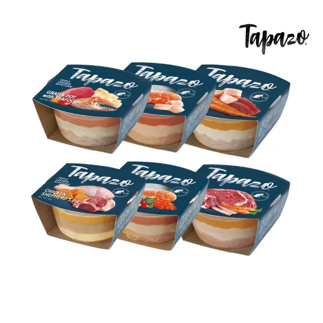 【TAPAZO 特百滋】開胃三層杯-貓用80g*12入組(貓餐盒 副食 全齡貓)