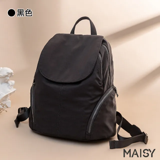 【MAISY】百搭大容量牛津布後背包(現+預  黑色 / 藍色 / 粉色)