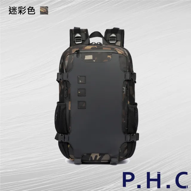 【PHC】韓版時尚多功能大容量後背包(現+預 灰色／黑色／藍色／迷彩色)