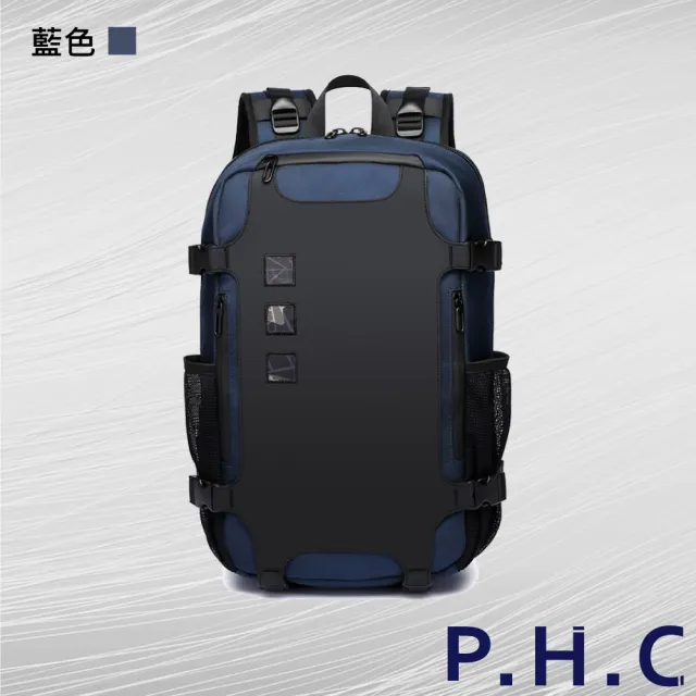 【PHC】韓版時尚多功能大容量後背包(現+預 灰色／黑色／藍色／迷彩色)