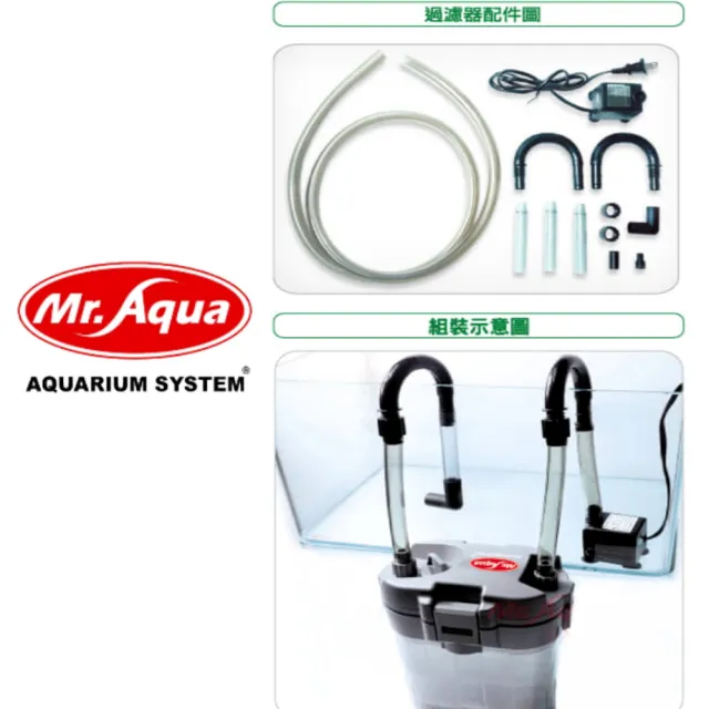 【MR.AQUA】水族先生 多用途烏龜圓桶過濾 低水位設計 超大過濾效果佳(兩棲水龜觀賞魚半水景缸水草缸適用)