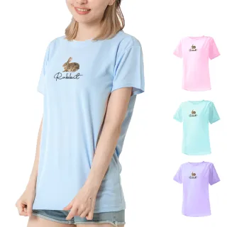 【台製良品】台灣製男女款 吸排短T-Shirt兔子_A002(多色任選)