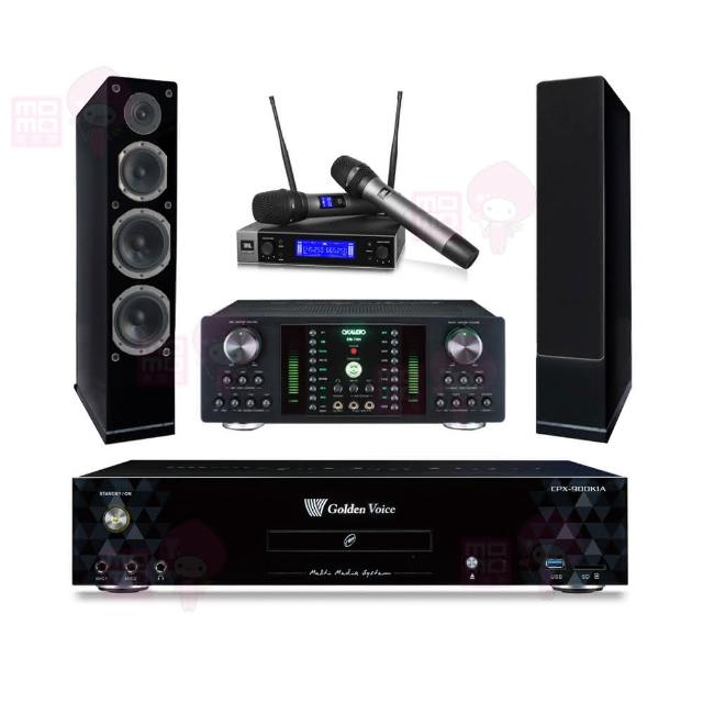 【金嗓】CPX-900 K1A+DB-7AN+JBL VM200+Austin AS-168 黑(4TB點歌機+擴大機+無線麥克風+落地式喇叭)