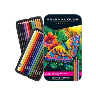 【霹靂馬prismacolor】頂級油性色鉛筆24色盒裝(色鉛筆專用橡皮擦1入)