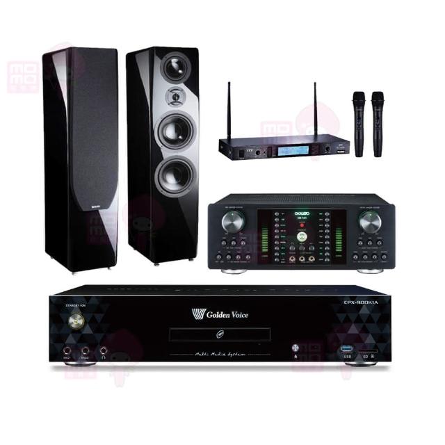【金嗓】CPX-900 K1A+DB-7AN+TR-5600+KTF P-889 鋼考版 黑(4TB點歌機+擴大機+無線麥克風+喇叭)