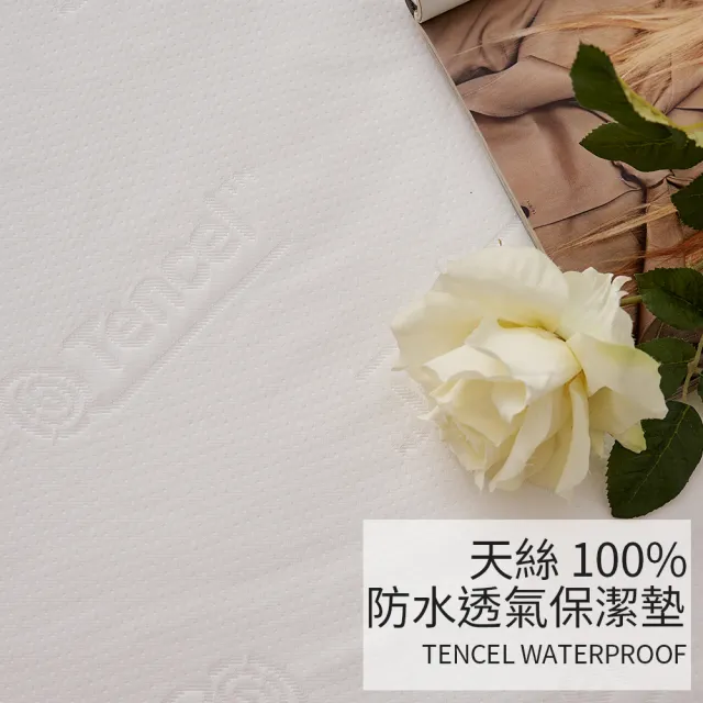 【戀家小舖】天絲100%防水床包/保潔墊-雙人(5x6.2尺)