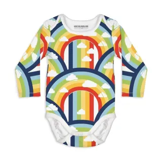 【Sleep No More】SLEEP NO MORE 100% 有機棉長袖包屁衣-彩虹雲朵