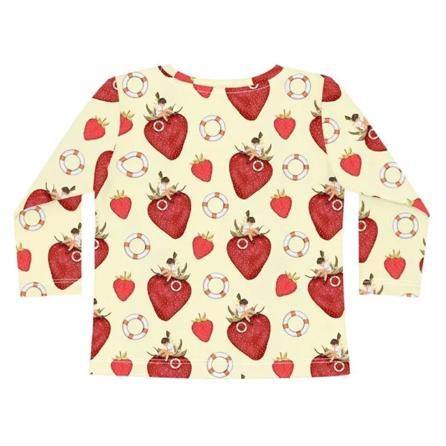 【Sleep No More】SLEEP NO MORE 100% 有機棉兒童圓領長袖上衣-草莓