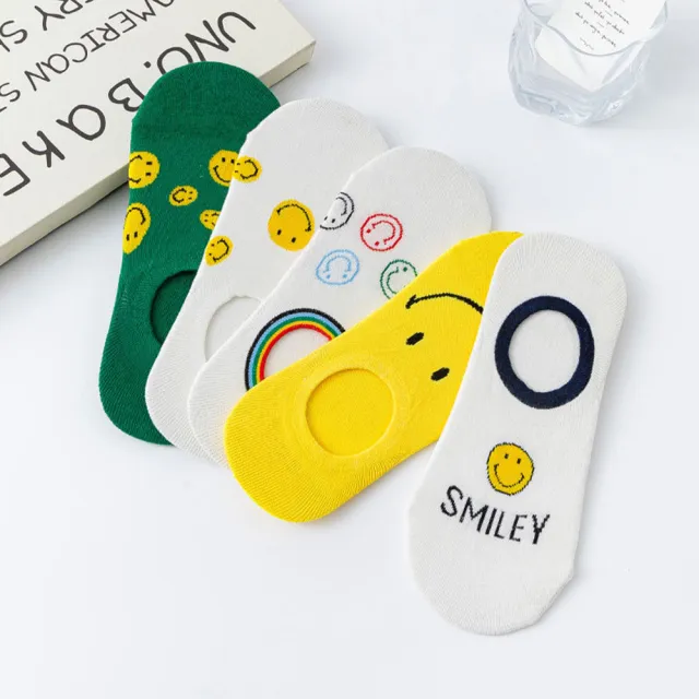 【Socks Form 襪子瘋】SMILEY日系棉質隱形襪(5色)