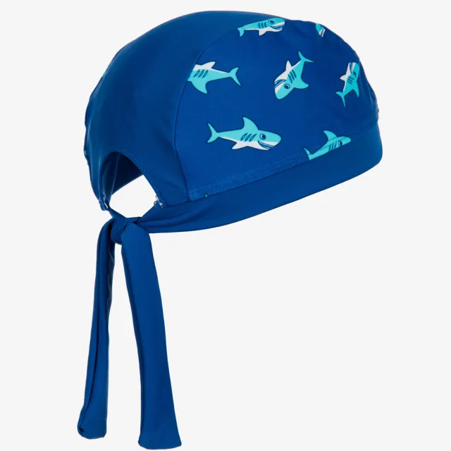 【Playshoes】嬰兒童抗UV防曬頭巾泳帽-鯊魚(抗紫外線快乾)