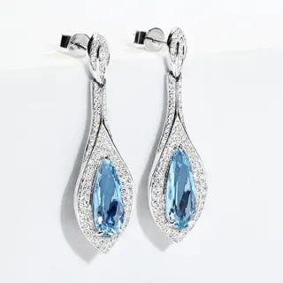 【禾美珠寶】天然海藍寶耳環SN328(PT950鉑金)