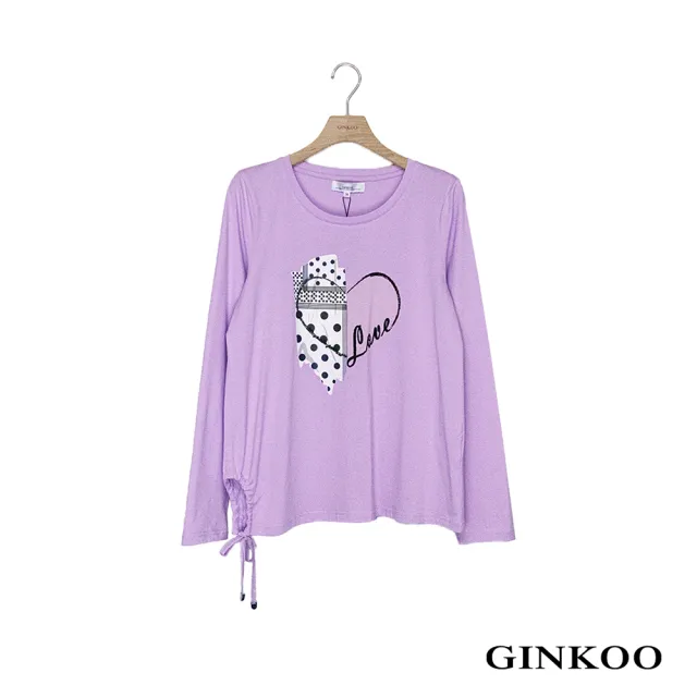 【GINKOO 俊克】波點愛心插畫上衣