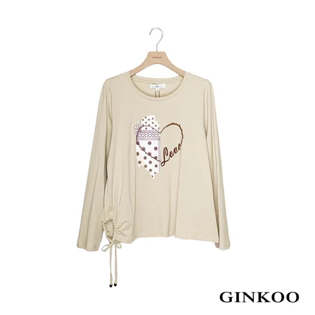 【GINKOO 俊克】波點愛心插畫上衣