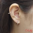 【DOLLY】18K金 輕珠寶玫瑰金鑽石耳骨耳環
