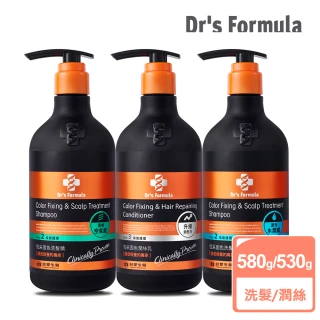 【Dr’s Formula 台塑生醫】SET-升級版 恆采固色洗髮精580g/潤絲乳530g(多款任選)