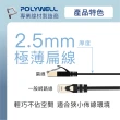 【POLYWELL】CAT6A 高速網路扁線 30公分(適合ADSL/MOD/Giga網路交換器/無線路由器)