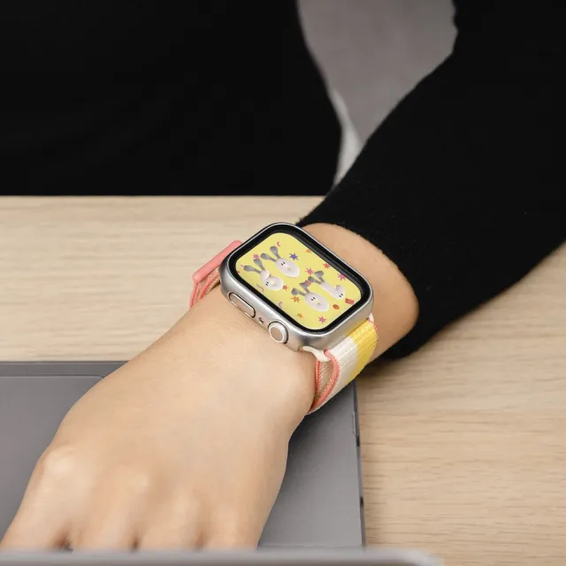 【SwitchEasy 魚骨牌】Apple Watch 9/8/7 41mm Hybrid 鋼化玻璃透明手錶殼(殼膜一體/通用S9)