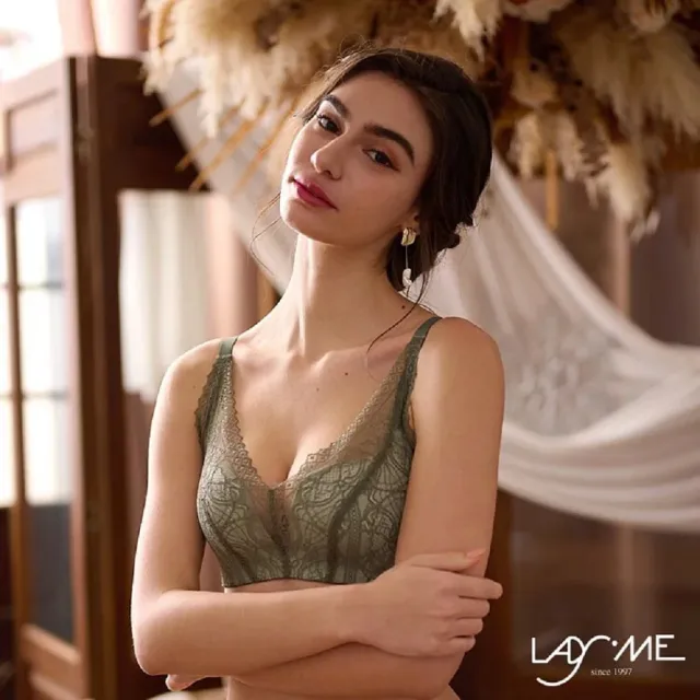 【LadyMe】法式低喃-蘿勒綠 A-E罩杯(無鋼圈內衣成套)