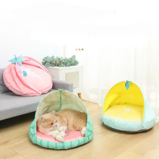 【咪咪小品】水果 貓窩 寵物睡窩 床墊(草莓 檸檬 西瓜 四季圓形寵物窩)