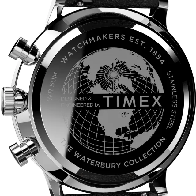 【TIMEX】天美時 Waterbury Chrono系列 三眼計時經典紳士手錶 黑/黑 TXTW2U88300