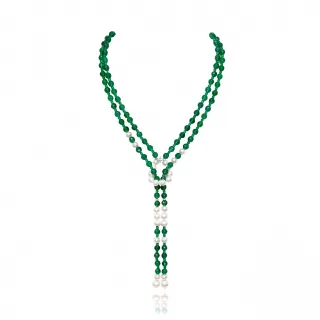 【BILLY KING 貝麗晶】珍珠綠瑪瑙項鍊(MOMO獨賣 NS363)