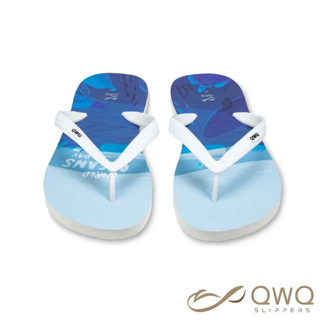 【QWQ】男款防滑防水夾腳拖鞋 室外人字拖雨鞋 阿脆-世界海洋日 MIT(AIAW10112)