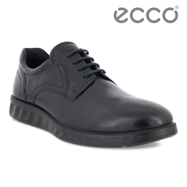 【ecco】S LITE HYBRID 輕巧混合經典正裝皮鞋 男鞋(黑色 52030401001)