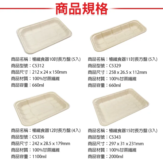 【點秋香】植纖食器1000ml碗 5入x2包(加厚款)