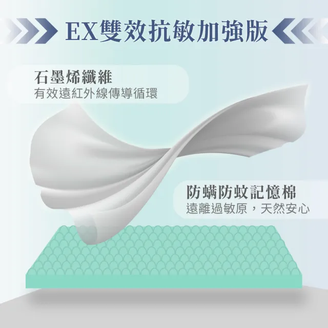 【LooCa】石墨烯EX防蹣5cm記憶床墊(雙人5尺-送石墨烯枕套X2)