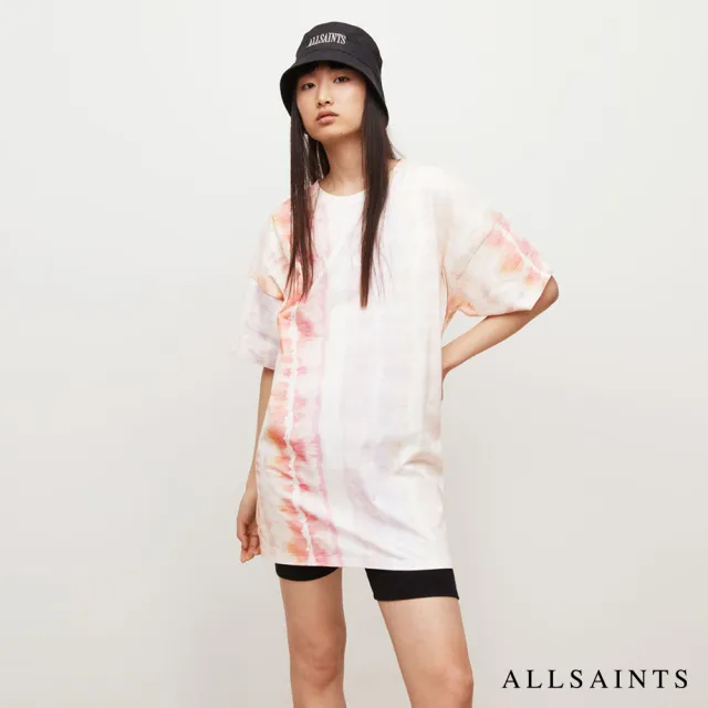 【ALLSAINTS】MAREA 純棉寬鬆紮染印花T恤式短洋裝 WD386W(寬鬆版型)