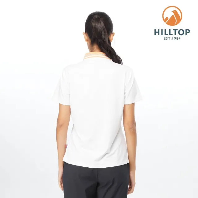 【Hilltop 山頂鳥】All Functions Polygiene 女款抗菌吸濕快乾抗UV簡約 POLO衫 PS14XFI1 白