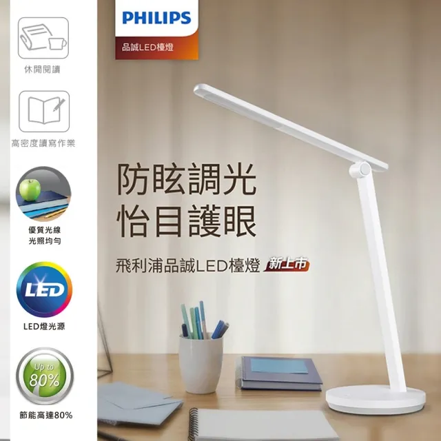 【Philips 飛利浦照明】品誠 LED 讀寫檯燈 5.8W 大照度(66248)