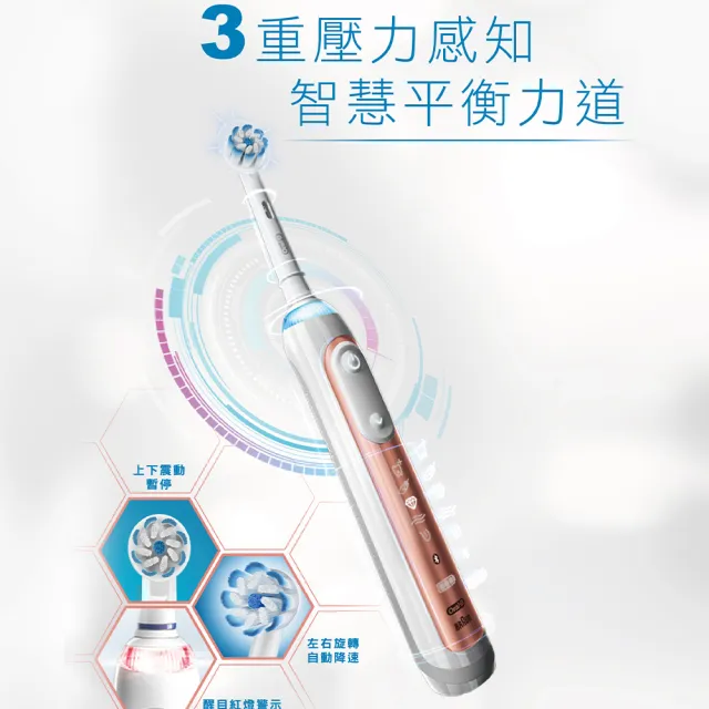 【德國百靈Oral-B-】Genius9000 3D智慧追蹤電動牙刷-玫瑰金