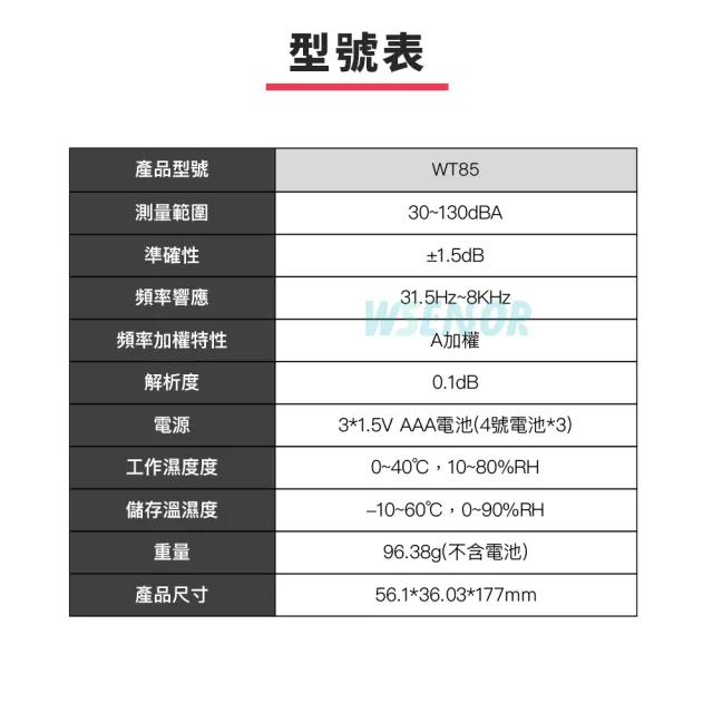 【WSensor】噪音計(WT85│高感度分貝計｜分貝儀｜噪音計｜音量計｜分貝器｜噪音儀)