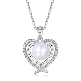 【蘇菲亞珠寶】純銀 愛心造型 珍珠項鍊