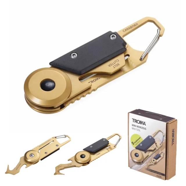 【Troika】迷你多功能工具刀鑰匙圈#包裹刀#鋸片#開瓶器#一字螺絲#彈簧鉤(露營 商旅 工具鑰匙圈 造型)