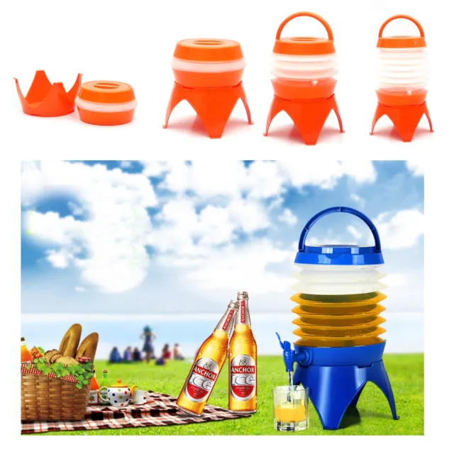 【May Shop】可折疊含底座露營飲水器 戶外居家飲水器 啤酒桶