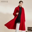 【JESSICA】氣質百搭雙面呢水波紋羊絨羊毛大衣外套224ZC8（紅）