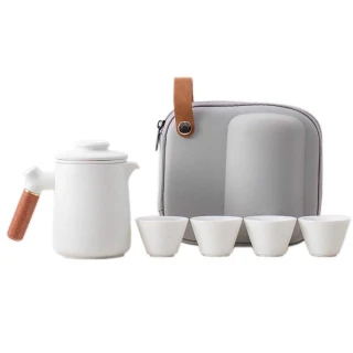 【豐曜】把握收納式茶組-白(陶瓷茶具)